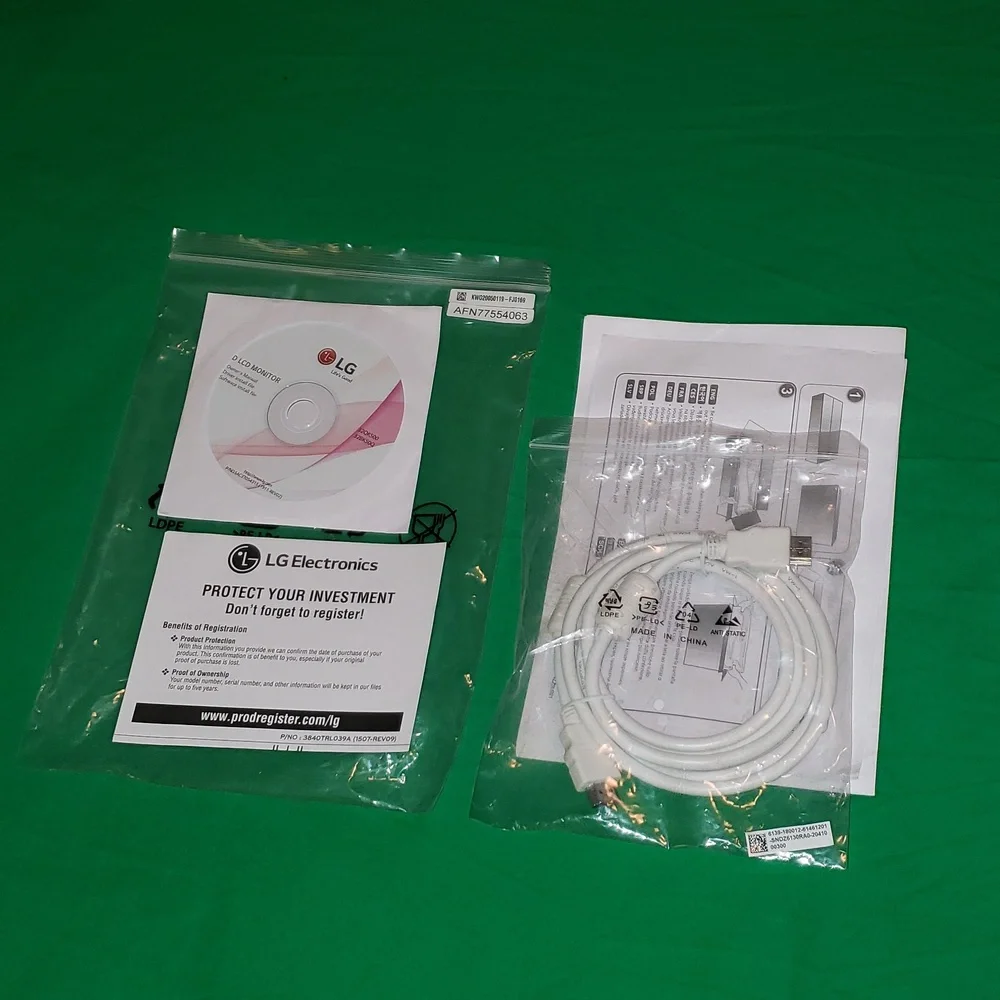 LG Monitor Manuals Software CD and Pro HDMI Cable New
